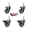 Service Caster 3 Inch Semi Steel Wheel Swivel 34 Inch Threaded Stem Caster Set 2 Brakes SCC SCC-TS20S314-SSS-34212-2-PLB-2 - alternate 4